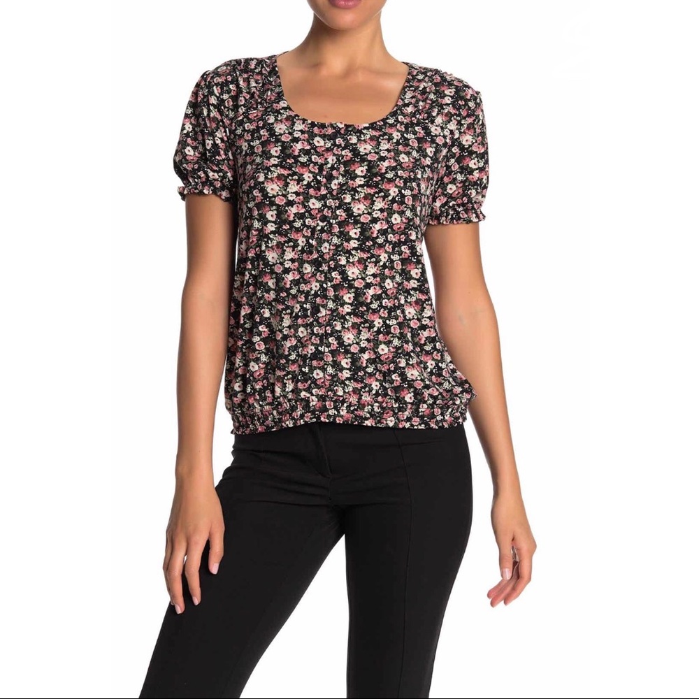 Catherine Malandrino Floral Blouse Sz Small 🖤🌺🌸